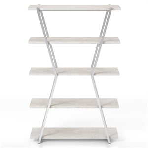 Furniture of America Ketano Metal 4-Shelf Bookcase in Chrome