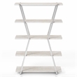 Furniture of America Ketano Metal 4-Shelf Bookcase in Chrome