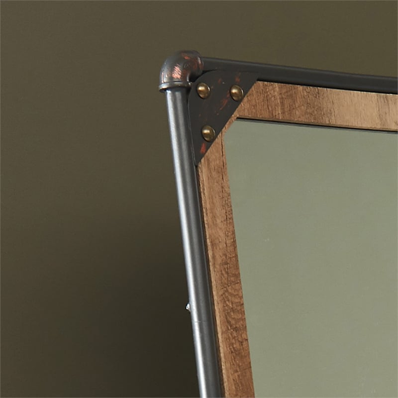 Furniture of America Otto Metal Framed Standing Mirror in Sand Black Finish