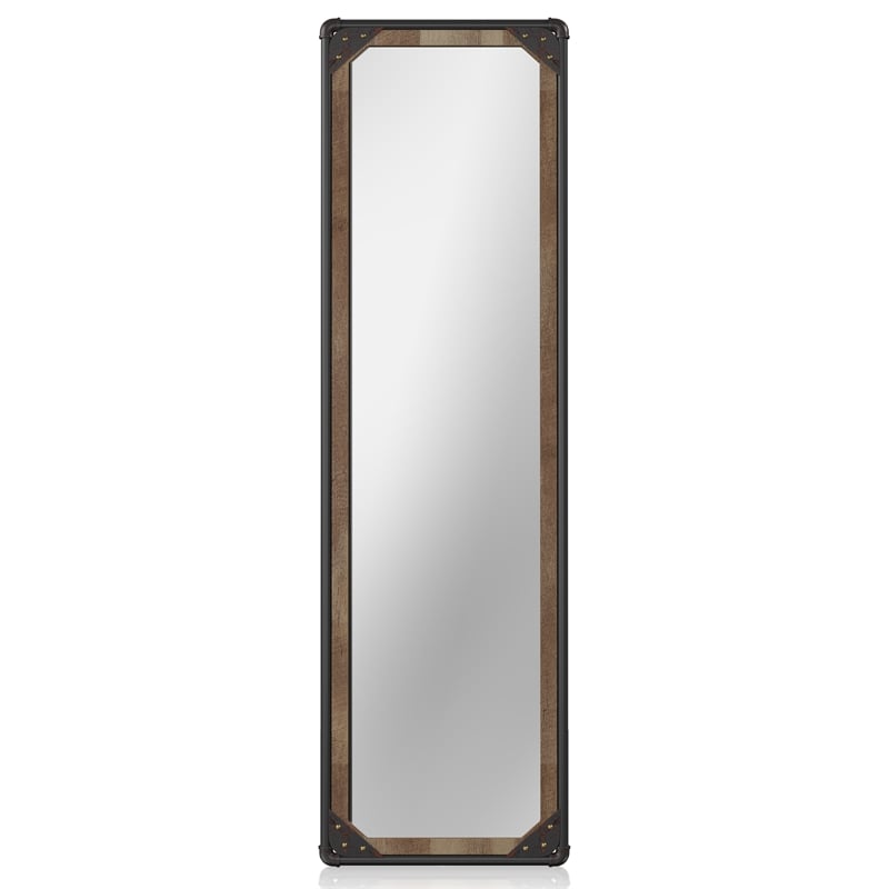 Furniture of America Otto Metal Framed Standing Mirror in Sand Black Finish