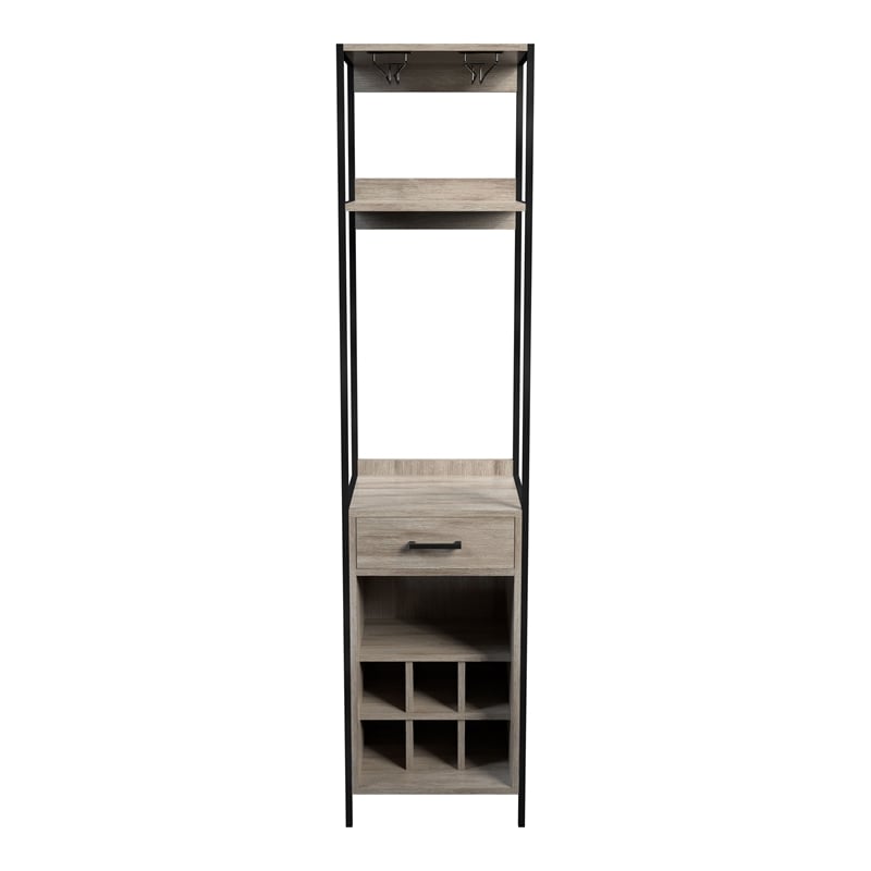 Furniture of America Amarone Wood Multi Storage Wine Rack in Gray
