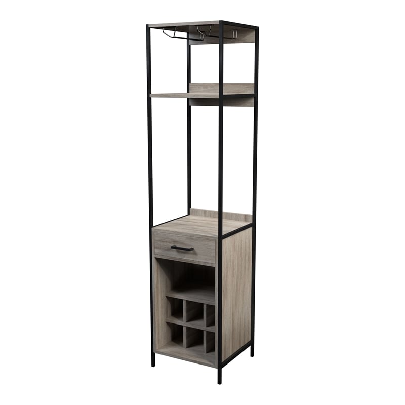 Furniture of America Amarone Wood Multi Storage Wine Rack in Gray
