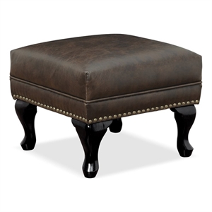 furniture of america ardell faux leather cocktail ottoman in rustic brown