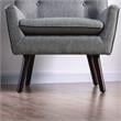 Furniture of America Walsh Mid-Century Fabric Tufted Accent Chair in Light Gray