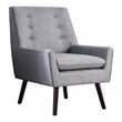 Furniture of America Walsh Mid-Century Fabric Tufted Accent Chair in Light Gray