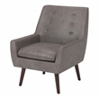 Furniture of America Walsh Mid-Century Faux Leather Tufted Accent Chair in Brown