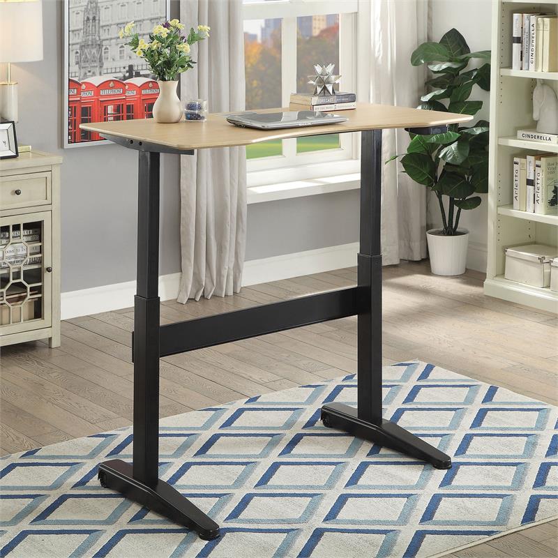 Furniture of America Glenda Metal Adjustable Short Standing Desk in Black