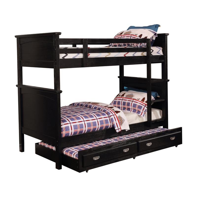 Atlantic Furniture Columbia Twin Over Full Staircase Bunk Bed in White