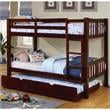 FOA Edith Transitional 2pc Dark Walnut Wood Twin over Twin Bunk Bed with Trundle