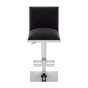 furniture of america pacine contemporary adjustable faux velvet swivel bar stool