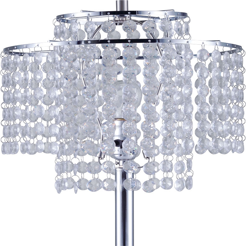 Furniture of America Monique Contemporary Metal Table Lamp in Chrome