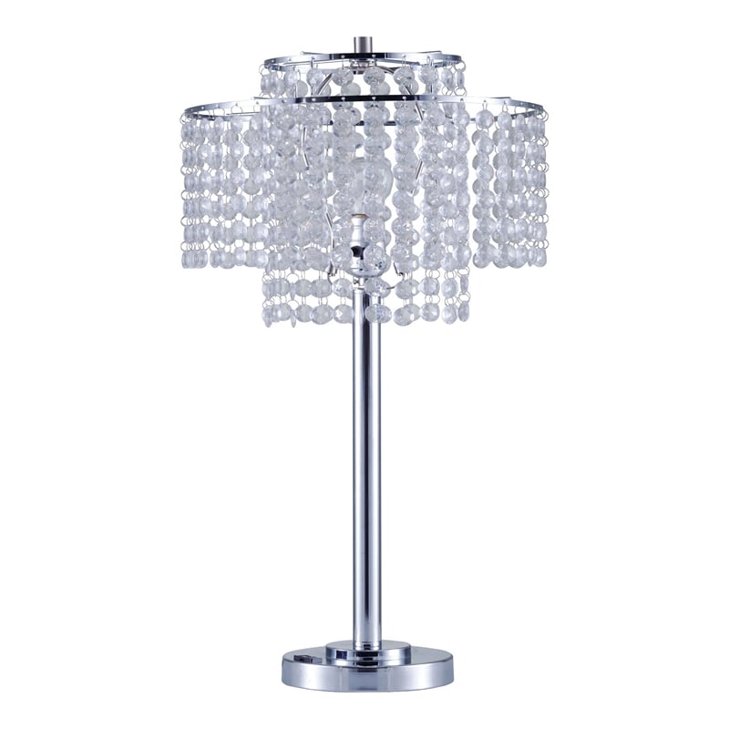 Furniture of America Monique Contemporary Metal Table Lamp in Chrome