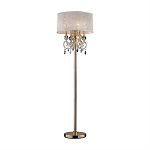 furniture of america janelle glam metal and crystal floor lamp in gold