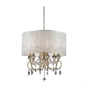 furniture of america janelle glam metal and crystal ceiling lamp in gold