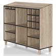 Furniture of America Lockbridge Modern Wood 8-Shelf Buffet in Natural Oak