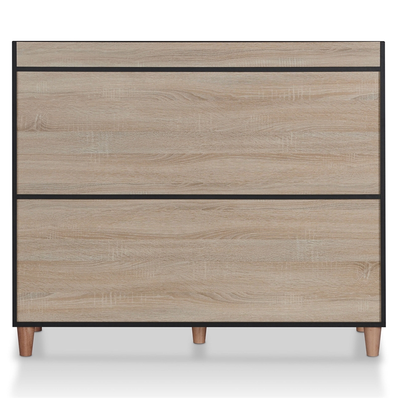 Furniture of America Lockbridge Modern Wood 8-Shelf Buffet in Natural Oak