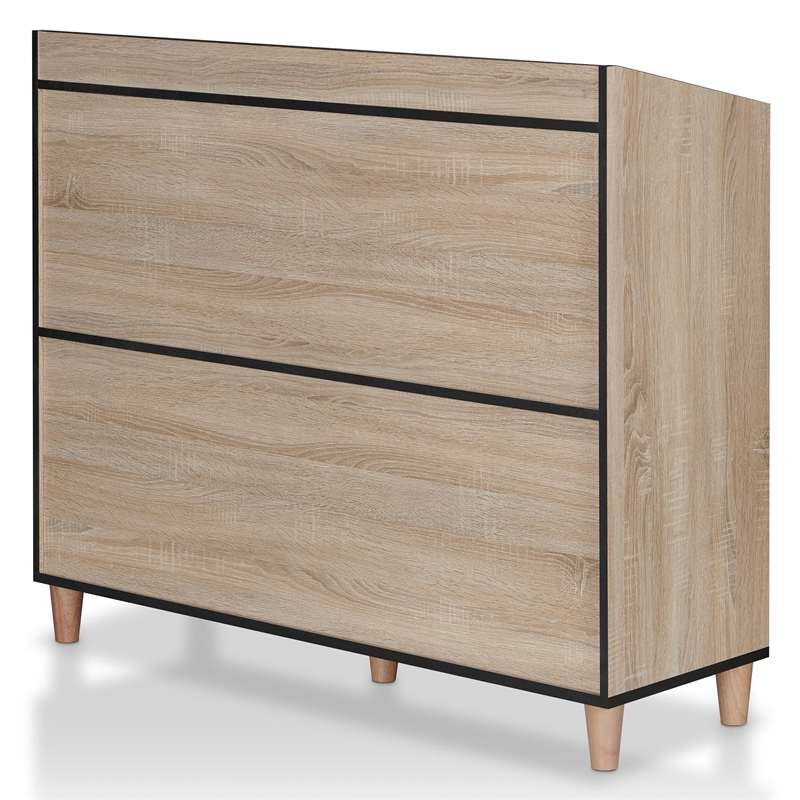 Furniture of America Lockbridge Modern Wood 8-Shelf Buffet in Natural Oak