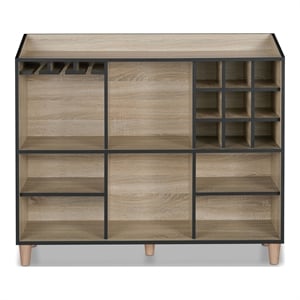Furniture of America Lockbridge Modern Wood 8-Shelf Buffet in Natural Oak