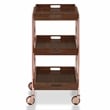 Furniture of America Kliman Industrial Wood 3-Tier Bar Cart in Walnut