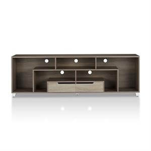 furniture of america friedell wood 70-inch tv stand in chestnut brown