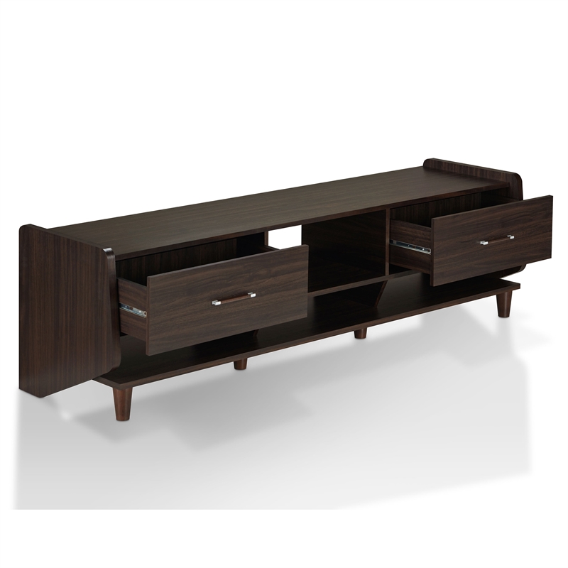 Furniture of America Waggoner Modern Wood 70-Inch TV Stand in Brown Wenge