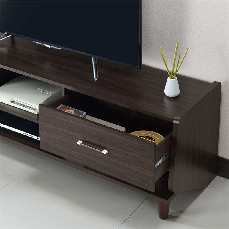 Furniture of America Waggoner Modern Wood 70-Inch TV Stand in Brown Wenge