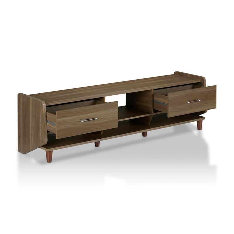 Furniture of America Waggoner Modern Wood 70-Inch TV Stand in Walnut