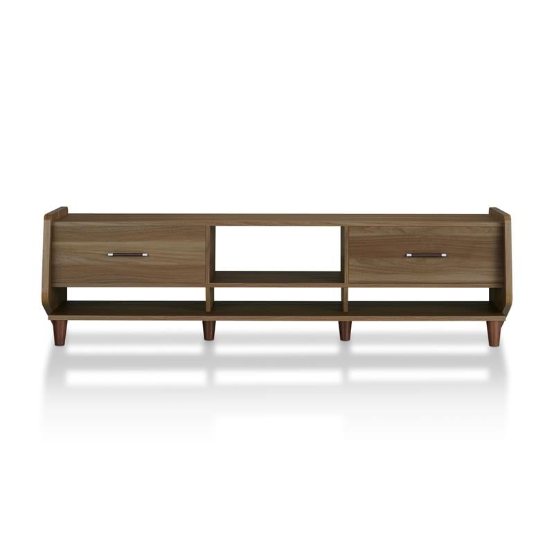 Furniture of America Waggoner Modern Wood 70-Inch TV Stand in Walnut