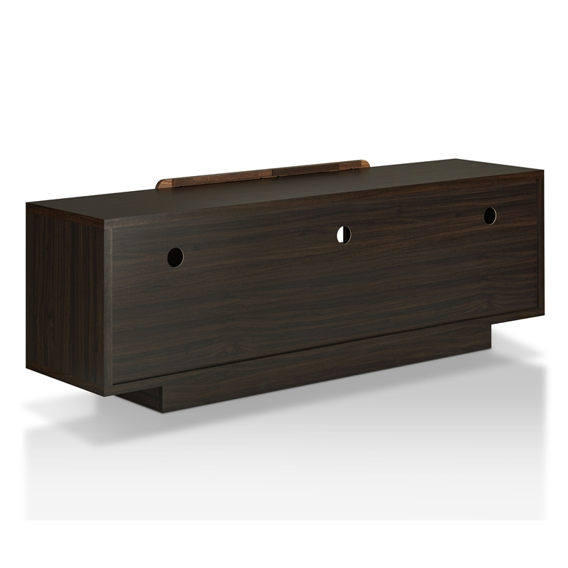 Furniture of America Wood Storage 62-Inch TV Stand in Brown Wenge