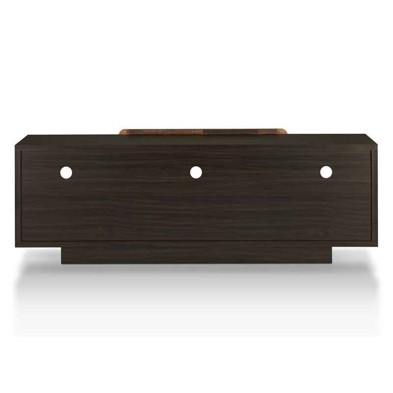 Furniture of America Wood Storage 62-Inch TV Stand in Brown Wenge
