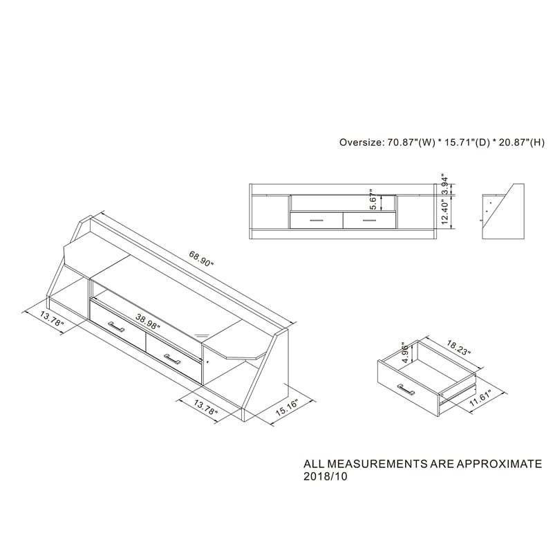 Furniture of America Ardmore Modern Wood 70-Inch TV Stand in Espresso