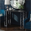 Furniture of America Stefano Metal Console Table in Black and Chrome