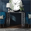 Furniture of America Stefano Metal Console Table in Black and Chrome