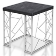 Furniture of America Stefano Contemporary Metal End Table in Black and Chrome