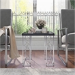 Furniture of America Stefano Contemporary Metal End Table in Black and Chrome