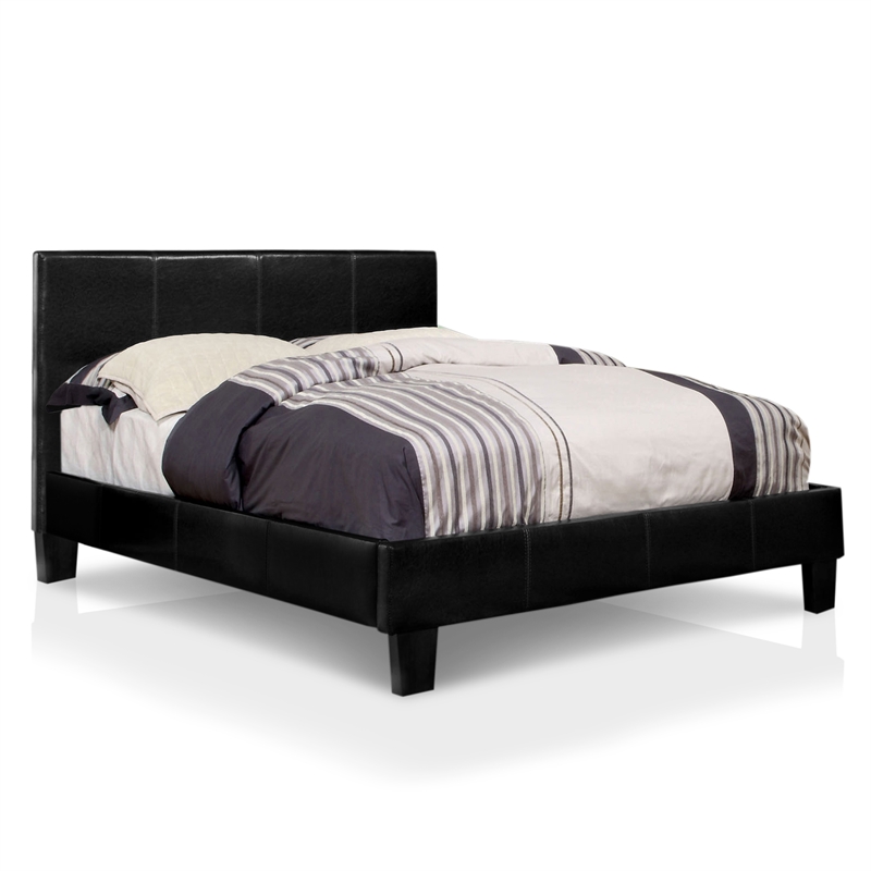 Furniture of America Ramone Faux Leather Cal King Platform Bed in Espresso