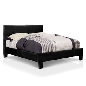 furniture of america ramone faux leather king platform bed in espresso