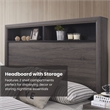 Furniture of America Drummond Wood Queen Storage Panel Bed in Gray