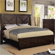 Furniture of America Andrew Rustic Wood Queen Panel Bed in Dark Walnut