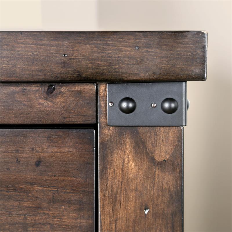 Furniture of America Andrew Rustic Wood Queen Panel Bed in Dark Walnut