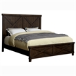 Furniture of America Andrew Rustic Wood Queen Panel Bed in Dark Walnut
