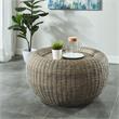 Furniture of America Lafleur Transitional Cobu Rattan Coffee Table in Brown