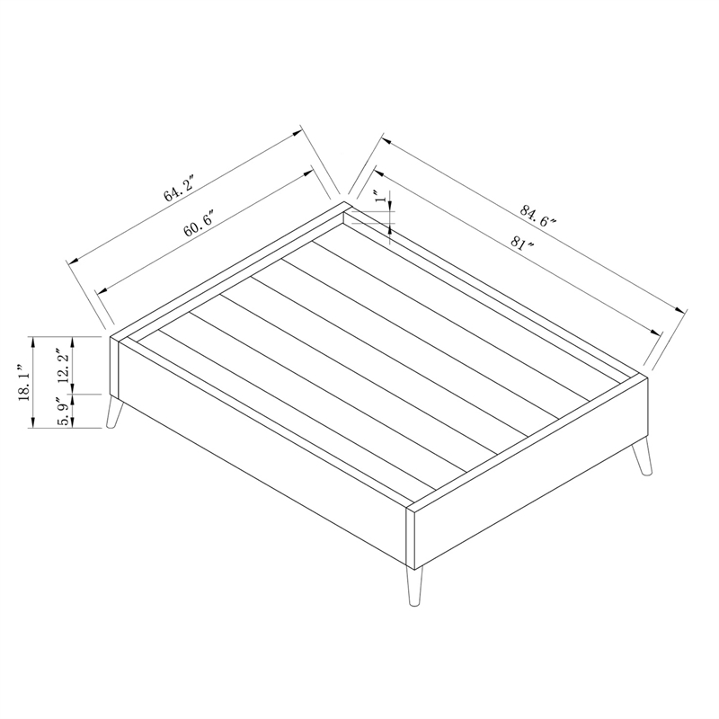 Furniture of America Goolsby Wood Full Foundation Bed in Dark Gray