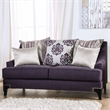 Furniture of America Allyson Transitional Chenille Loveseat in Purple