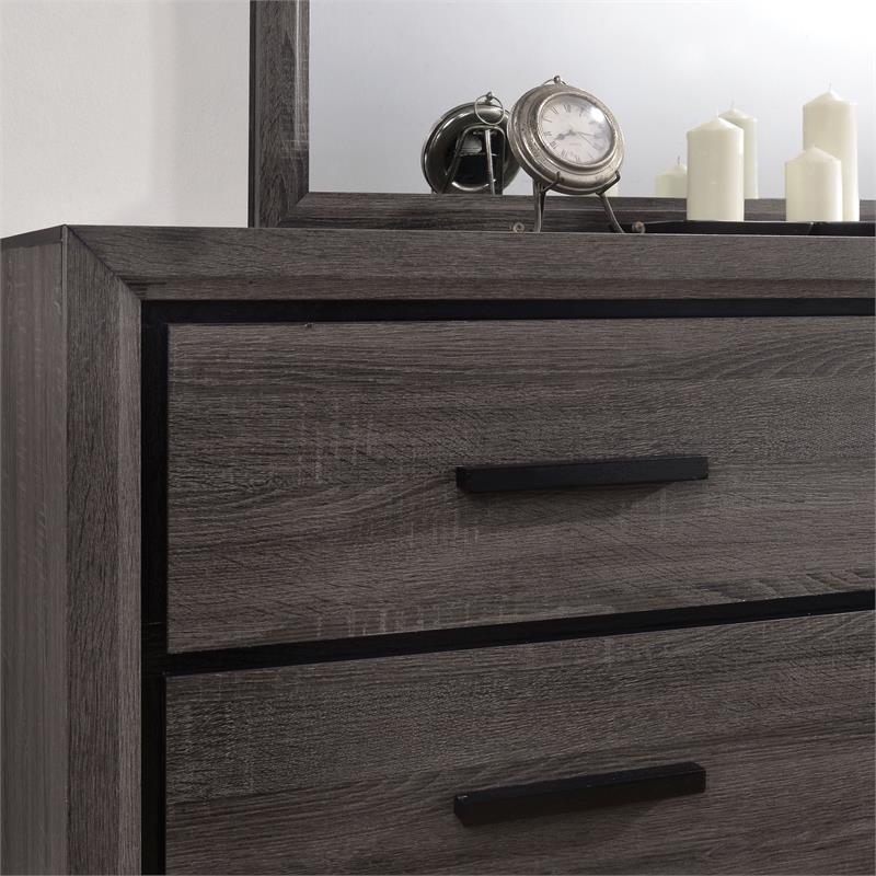 Furniture of America Drummond Contemporary Wood 6-Drawer Dresser in Gray