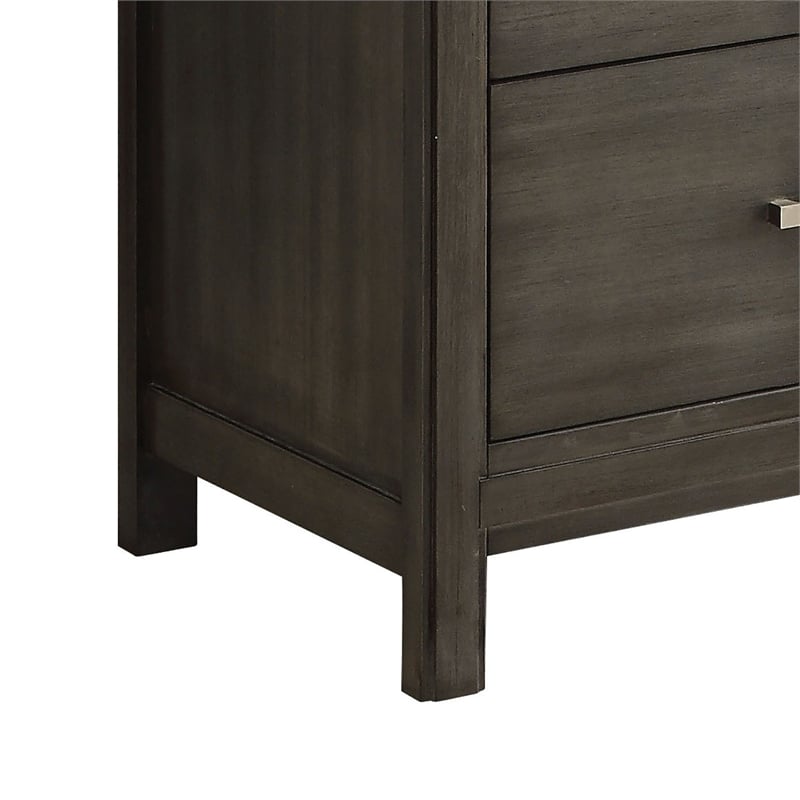 Furniture of America Vela Transitional Solid Wood 7-Drawer Dresser in Gray