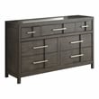 Furniture of America Vela Transitional Solid Wood 7-Drawer Dresser in Gray