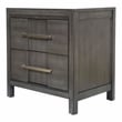 Furniture of America Vela Solid Wood 2-Drawer Nightstand in Gray