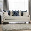 Furniture of America Hollie Transitional Fabric 2-Piece Sofa Set in Ivory