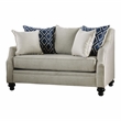 Furniture of America Hollie Transitional Fabric 2-Piece Sofa Set in Ivory